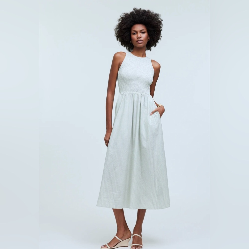 Madewell Light Green Midi Dress - Picture 2 of 11